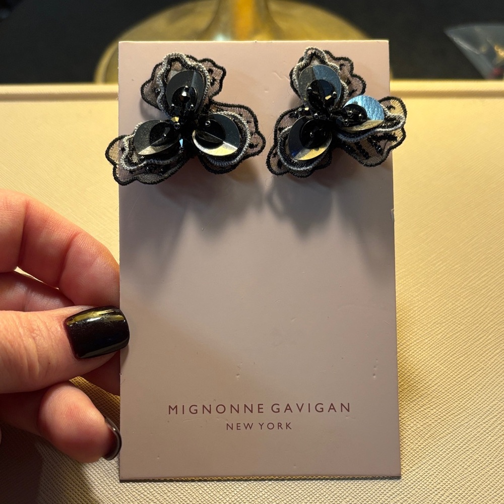 Mignonne Gavigan Black Poppy Earrings